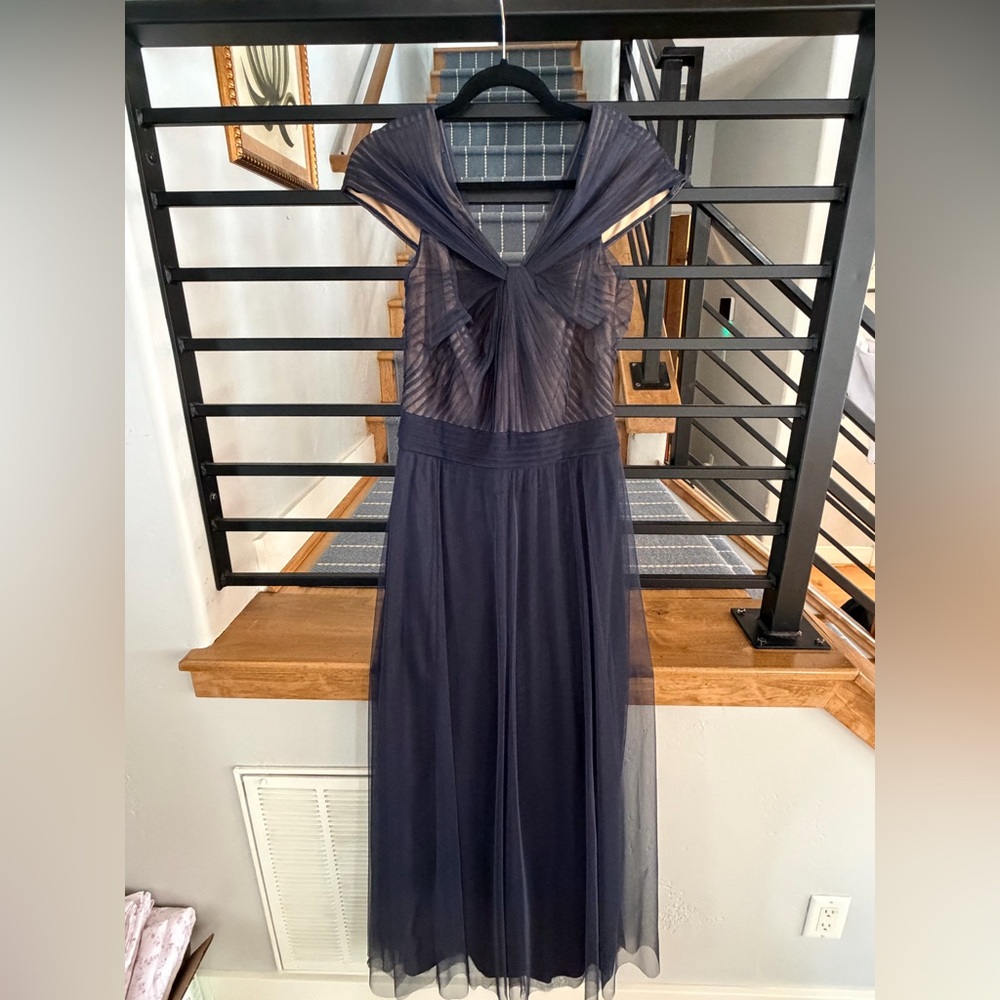 Tadashi navy blue floor length gown size 6